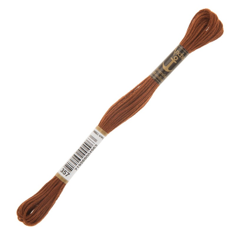 Anchor Stranded Mouline Embroidery Thread, 8m, Brown – 0357