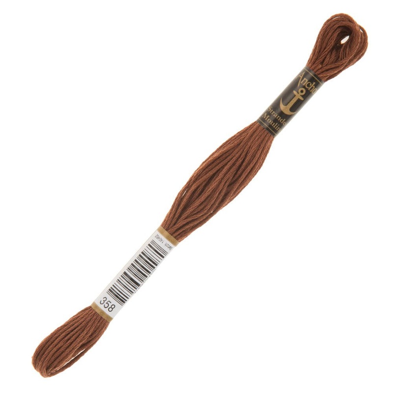 Anchor Stranded Mouline Embroidery Thread, 8m, Brown – 0358