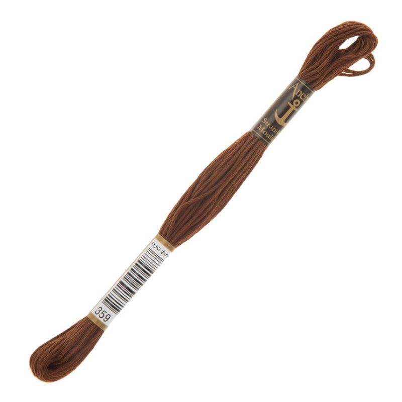 Anchor Stranded Mouline Embroidery Thread, 8m, Brown – 0359