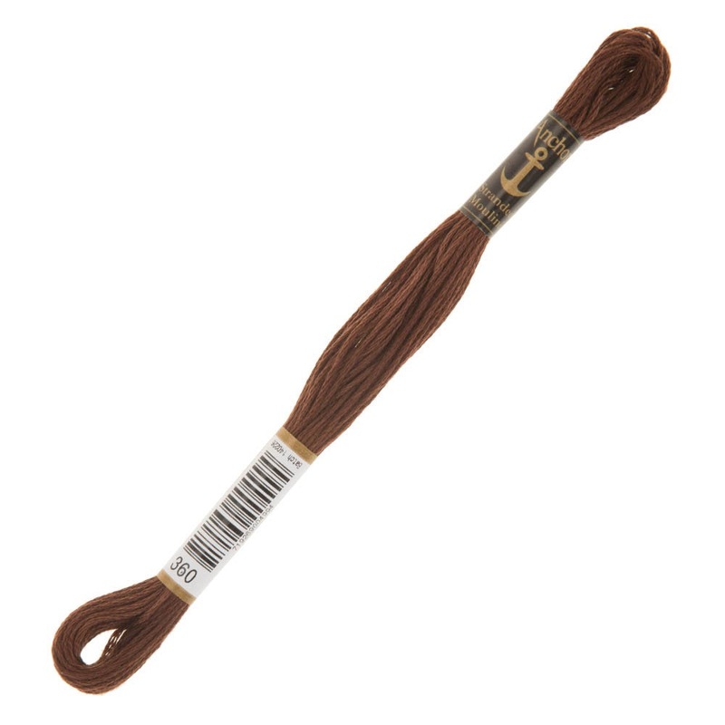 Anchor Stranded Mouline Embroidery Thread, 8m, Brown – 0360