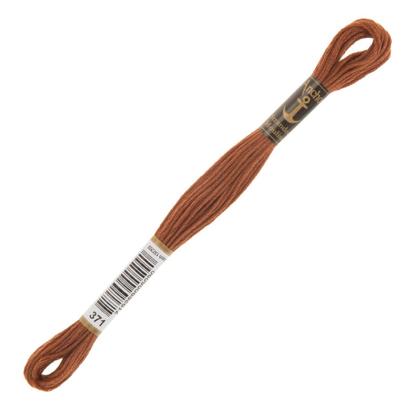 Anchor Stranded Mouline Embroidery Thread, 8m, Brown – 0371