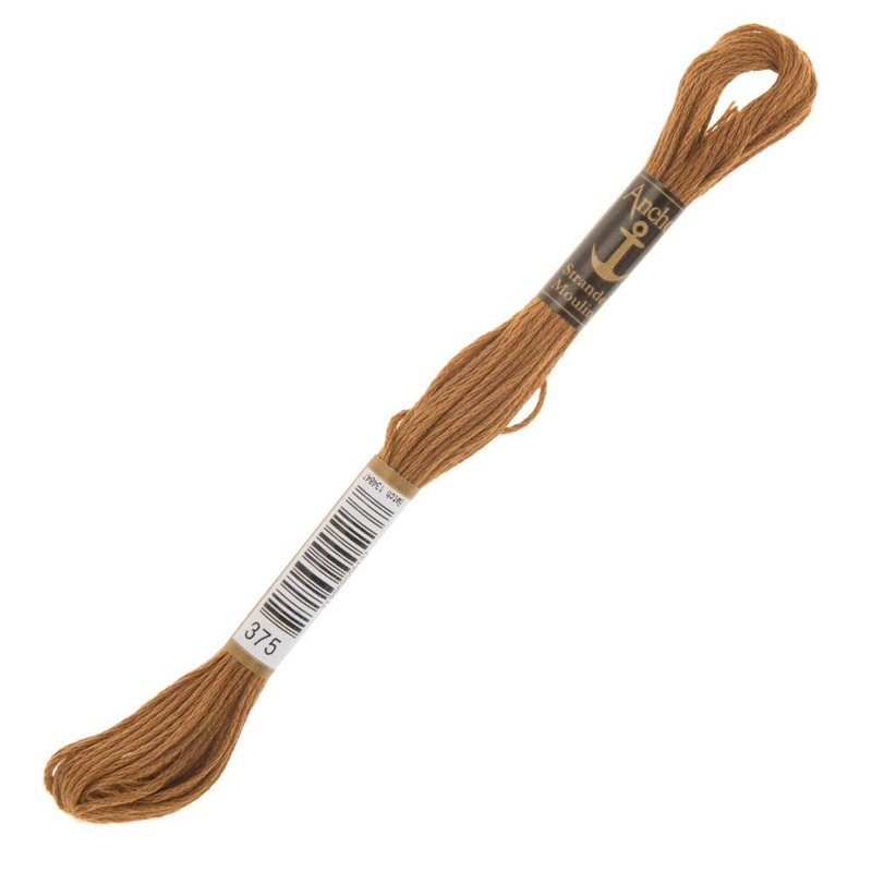 Anchor Stranded Mouline Embroidery Thread, 8m, Brown – 0375