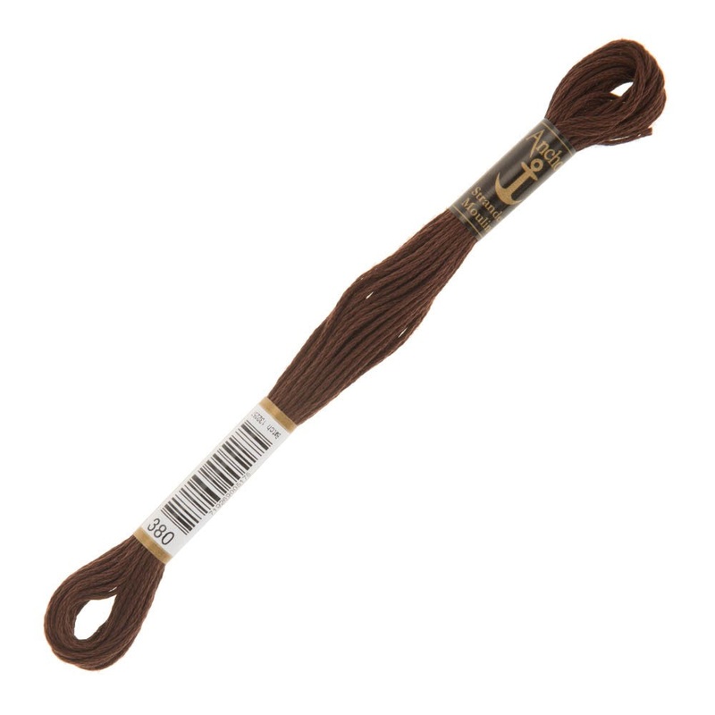 Anchor Stranded Mouline Embroidery Thread, 8m, Brown – 0380