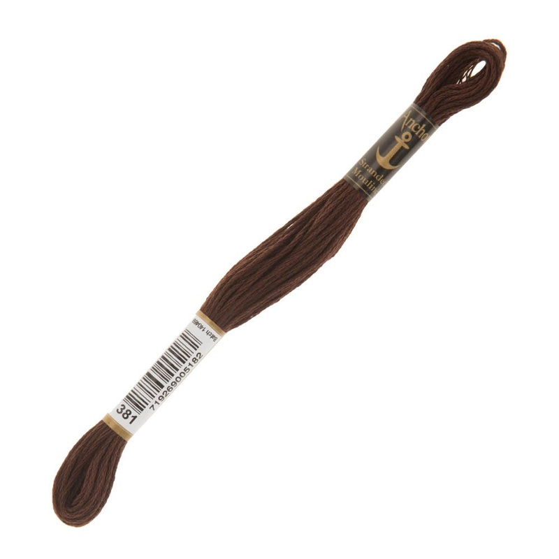 Anchor Stranded Mouline Embroidery Thread, 8m, Brown – 0381