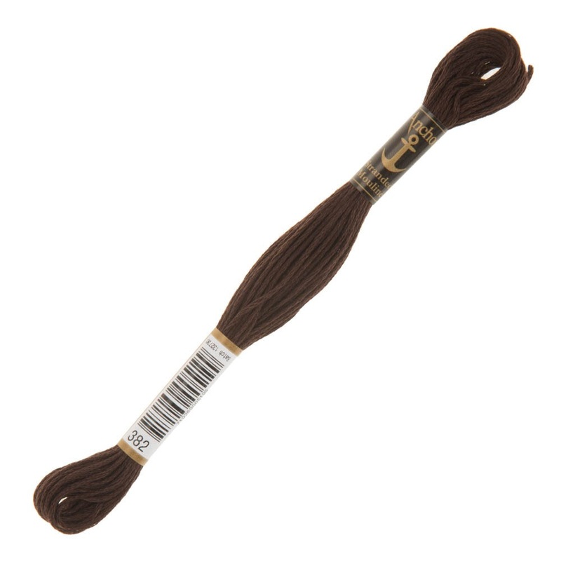 Anchor Stranded Mouline Embroidery Thread, 8m, Brown – 0382