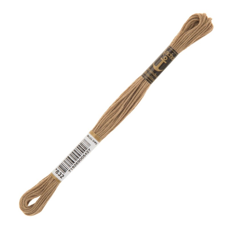 Anchor Stranded Mouline Embroidery Thread, 8m, Brown – 0832