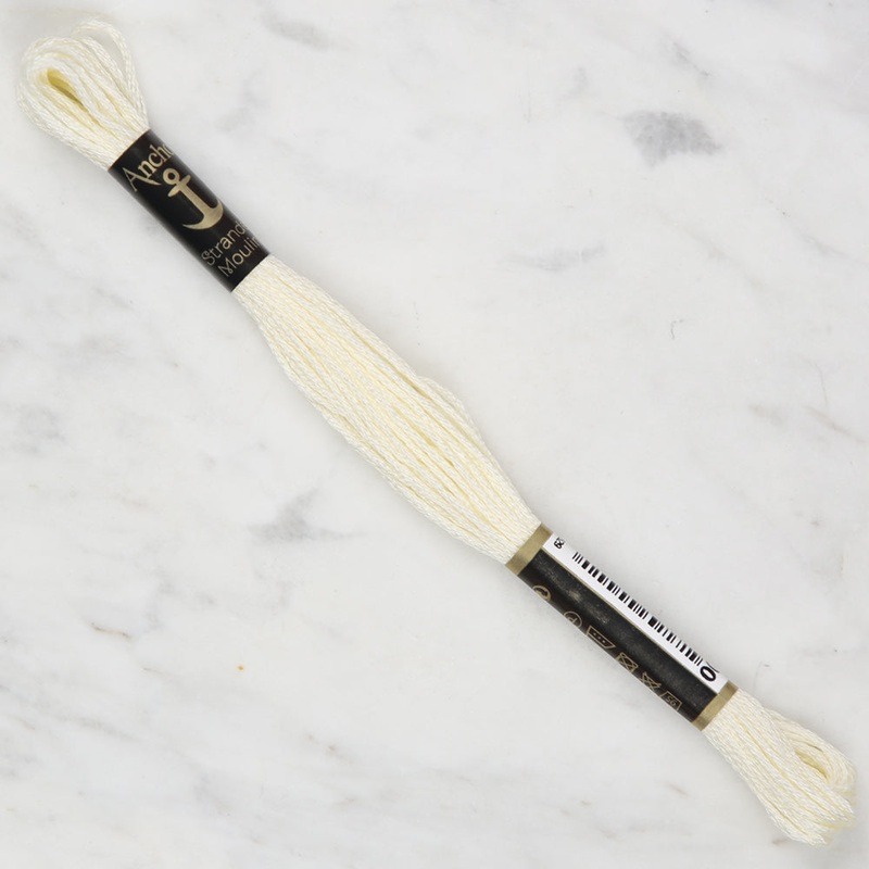 Anchor Stranded Mouline Embroidery Thread, 8m, Cream – 0275