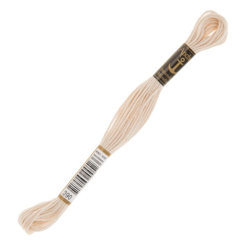 Anchor Stranded Mouline Embroidery Thread, 8m, Cream – 0390