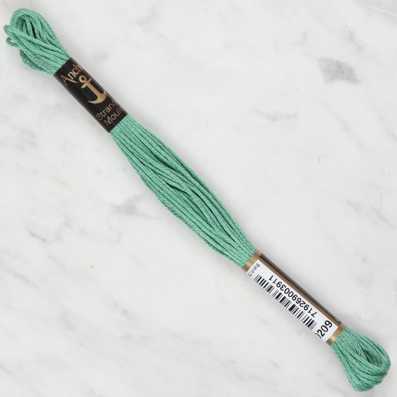 Anchor Stranded Mouline Embroidery Thread, 8m, Green – 0209