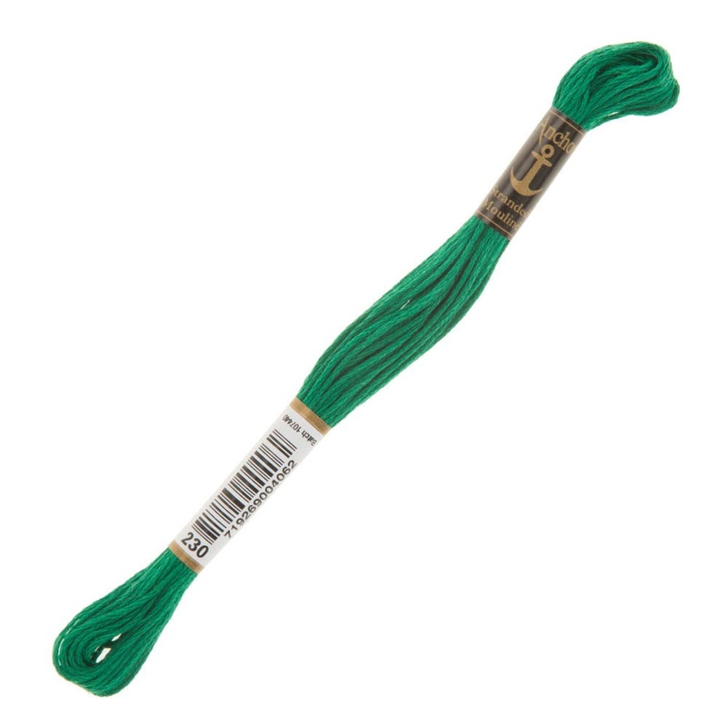 Anchor Stranded Mouline Embroidery Thread, 8m, Green – 0230