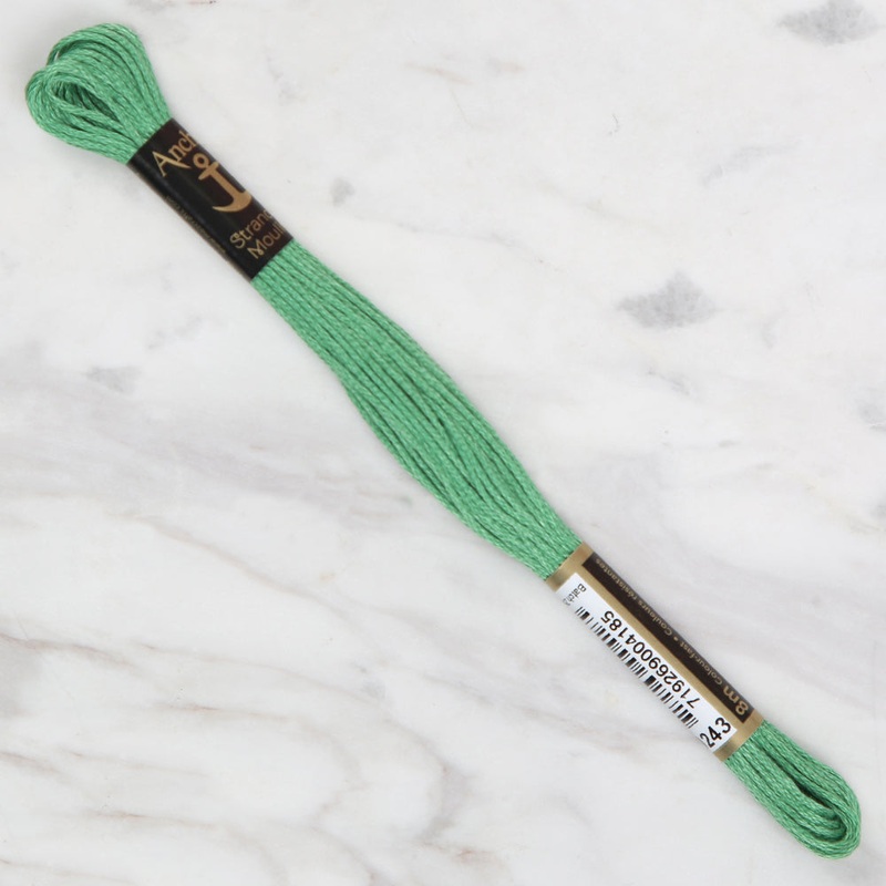 Anchor Stranded Mouline Embroidery Thread, 8m, Green – 0243
