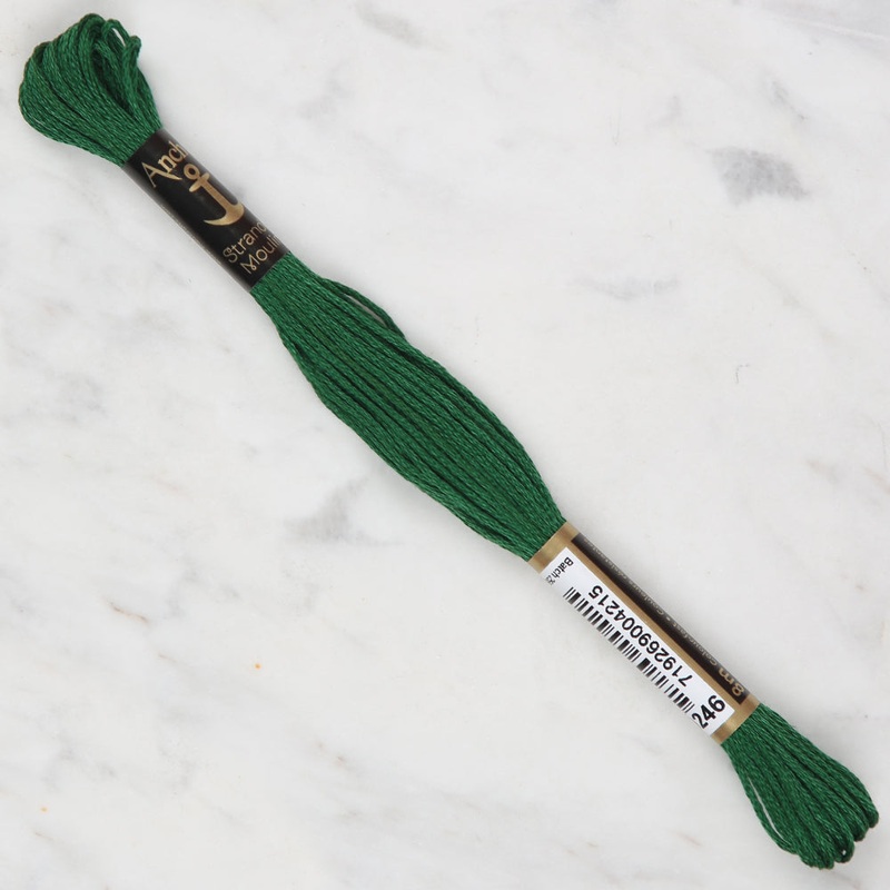 Anchor Stranded Mouline Embroidery Thread, 8m, Green – 0246