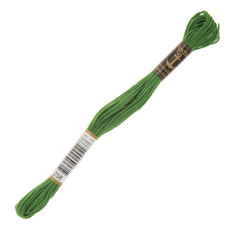 Anchor Stranded Mouline Embroidery Thread, 8m, Green – 0258
