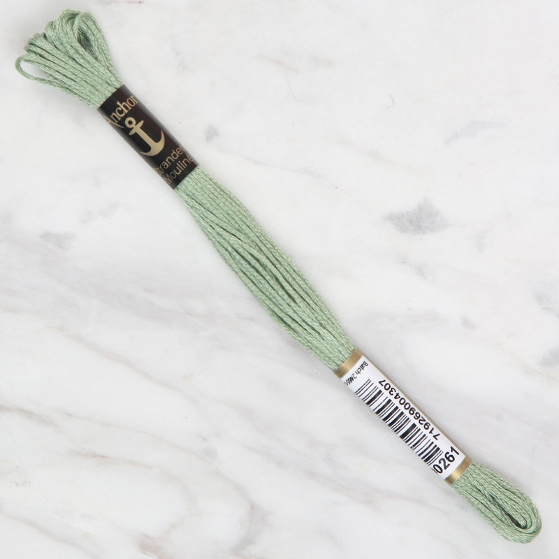 Anchor Stranded Mouline Embroidery Thread, 8m, Green – 0261
