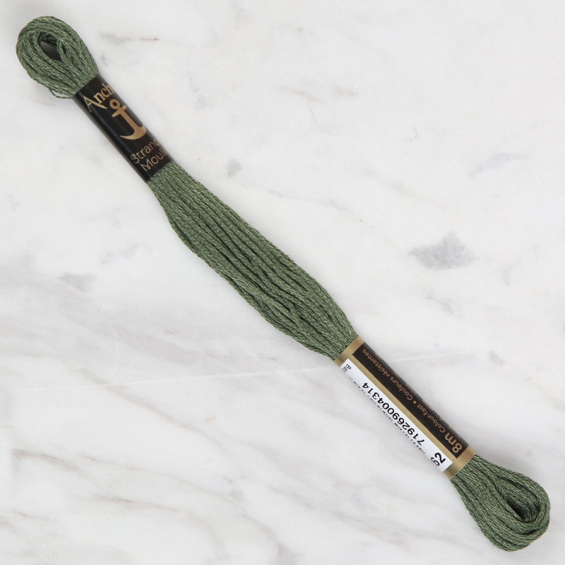 Anchor Stranded Mouline Embroidery Thread, 8m, Green – 0262
