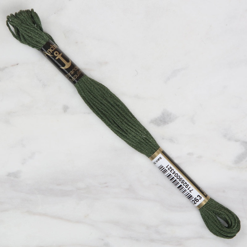 Anchor Stranded Mouline Embroidery Thread, 8m, Green – 0263