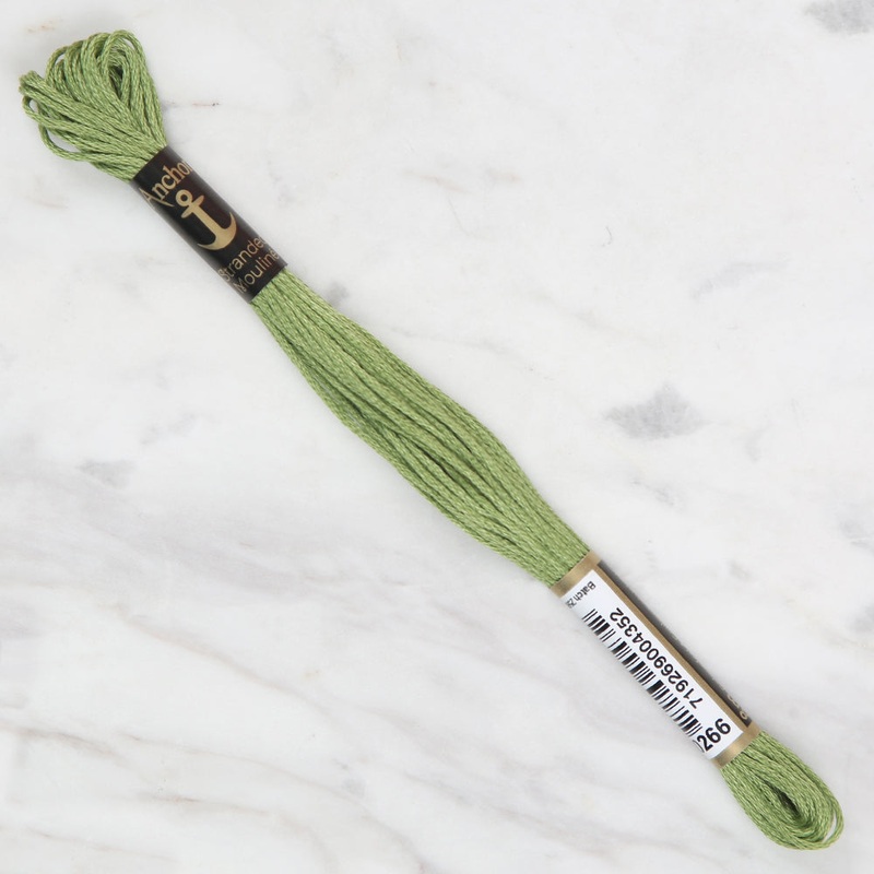 Anchor Stranded Mouline Embroidery Thread, 8m, Green – 0266