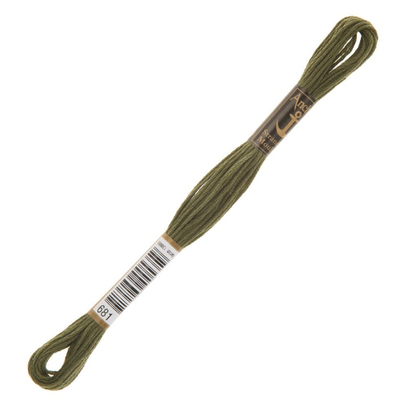 Anchor Stranded Mouline Embroidery Thread, 8m, Green – 0681