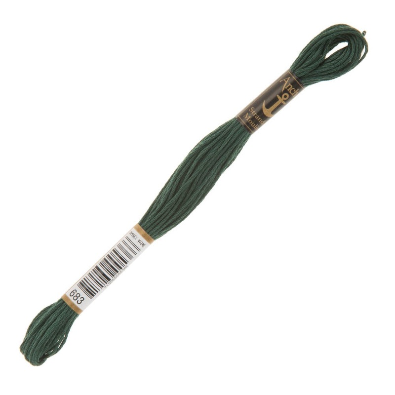 Anchor Stranded Mouline Embroidery Thread, 8m, Green – 0683