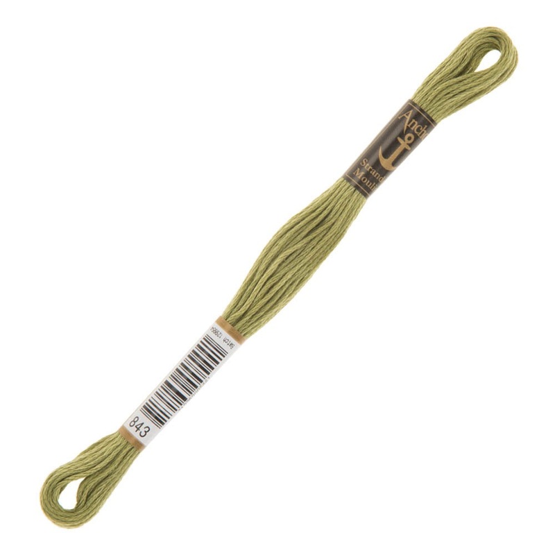 Anchor Stranded Mouline Embroidery Thread, 8m, Green – 0843