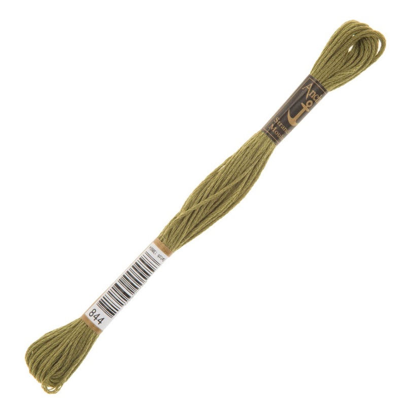 Anchor Stranded Mouline Embroidery Thread, 8m, Green – 0844