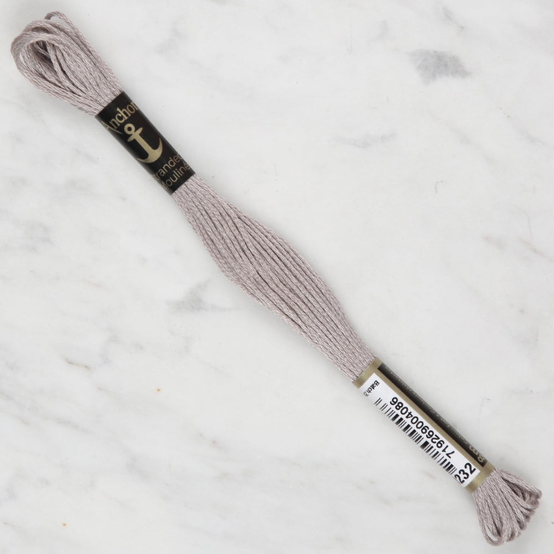 Anchor Stranded Mouline Embroidery Thread, 8m, Grey – 0232
