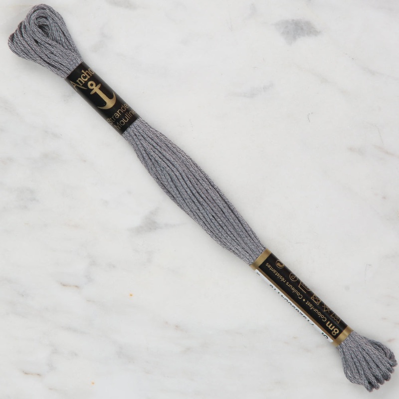 Anchor Stranded Mouline Embroidery Thread, 8m, Grey – 0235