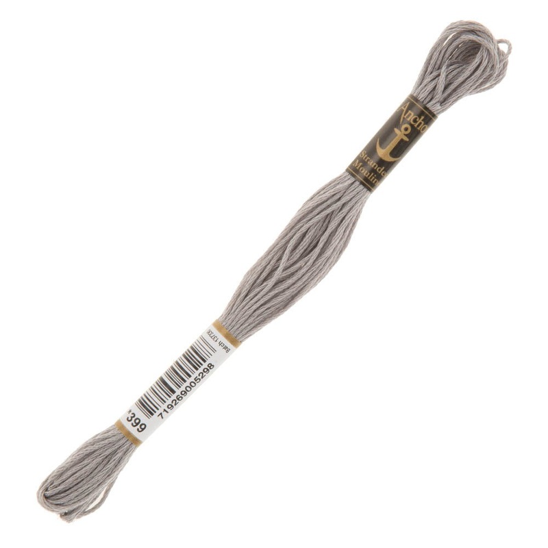 Anchor Stranded Mouline Embroidery Thread, 8m, Grey – 0399