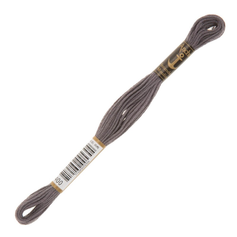 Anchor Stranded Mouline Embroidery Thread, 8m, Grey – 0400