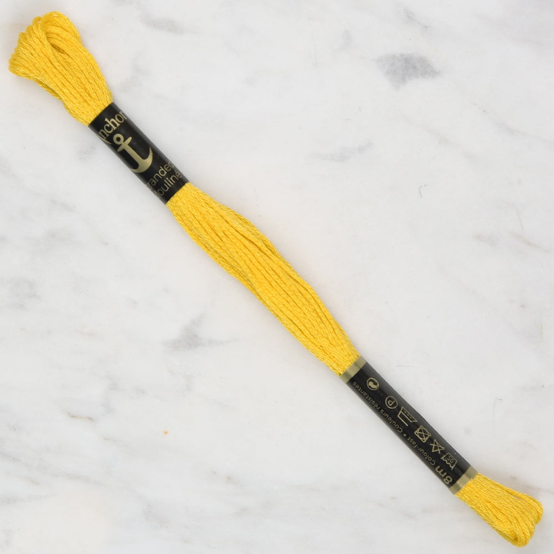 Anchor Stranded Mouline Embroidery Thread, 8m, Hardal Yellow – 0298