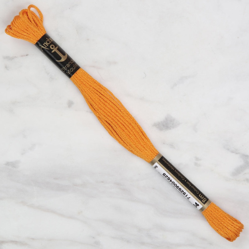 Anchor Stranded Mouline Embroidery Thread, 8m, Orange – 0304
