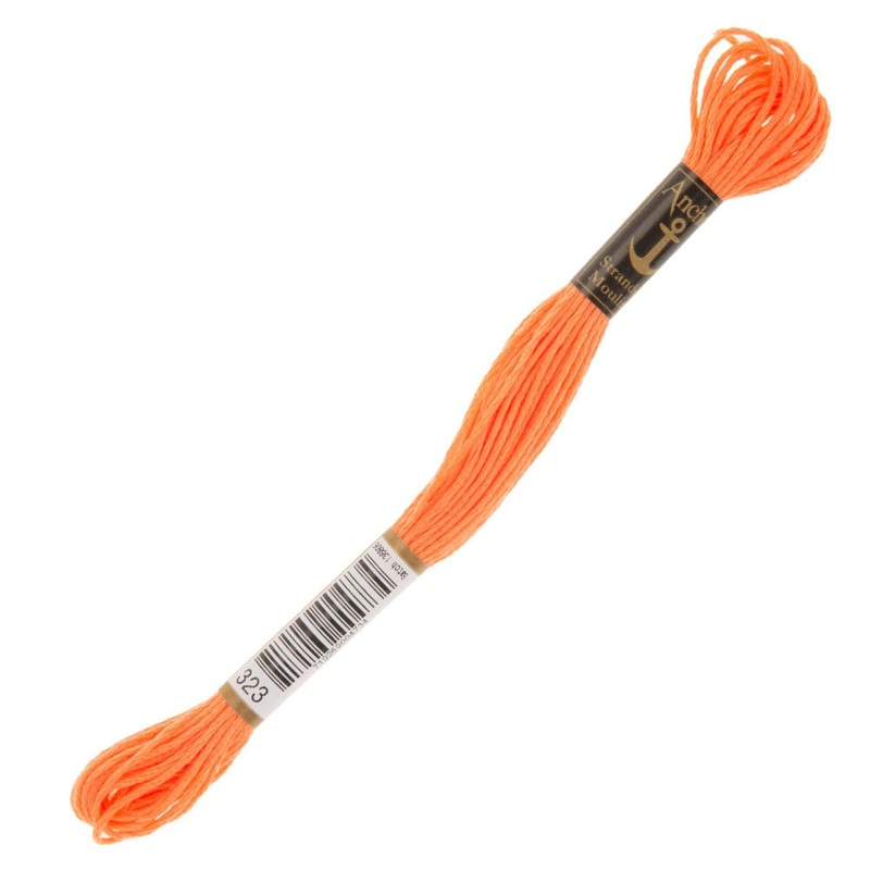Anchor Stranded Mouline Embroidery Thread, 8m, Orange – 0323