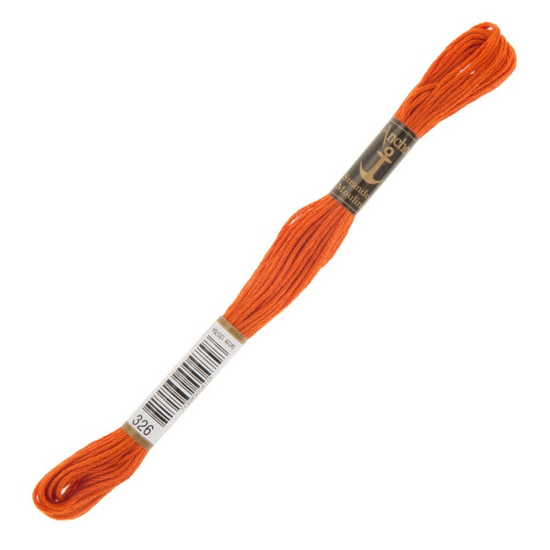 Anchor Stranded Mouline Embroidery Thread, 8m, Orange – 0326
