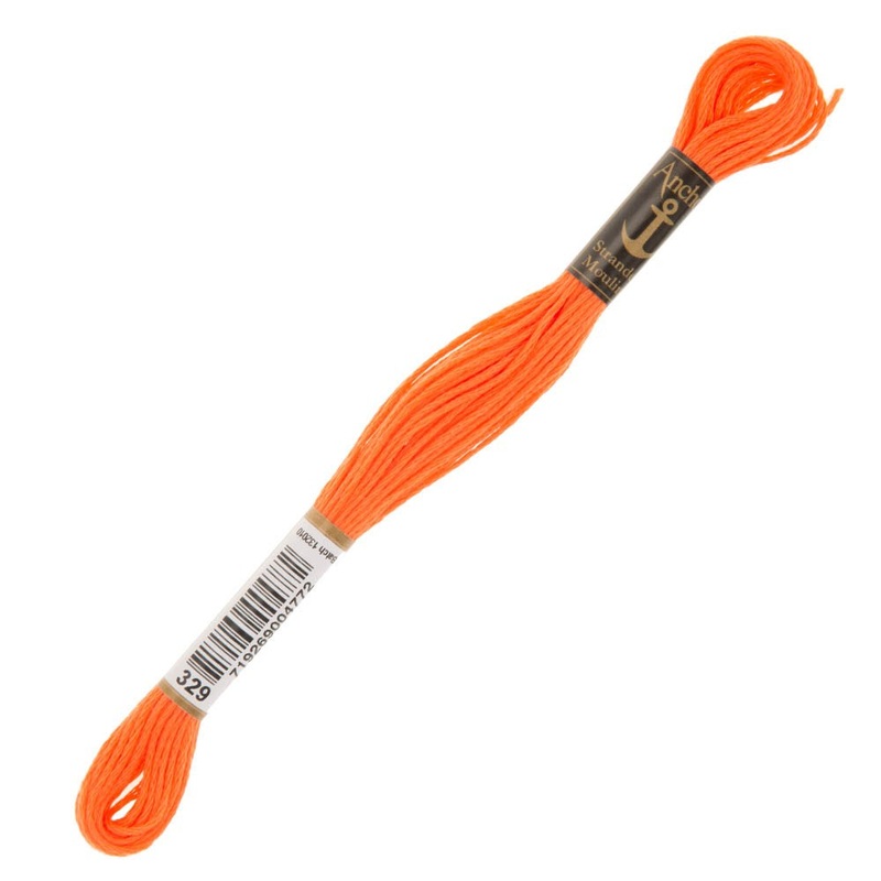 Anchor Stranded Mouline Embroidery Thread, 8m, Orange – 0329