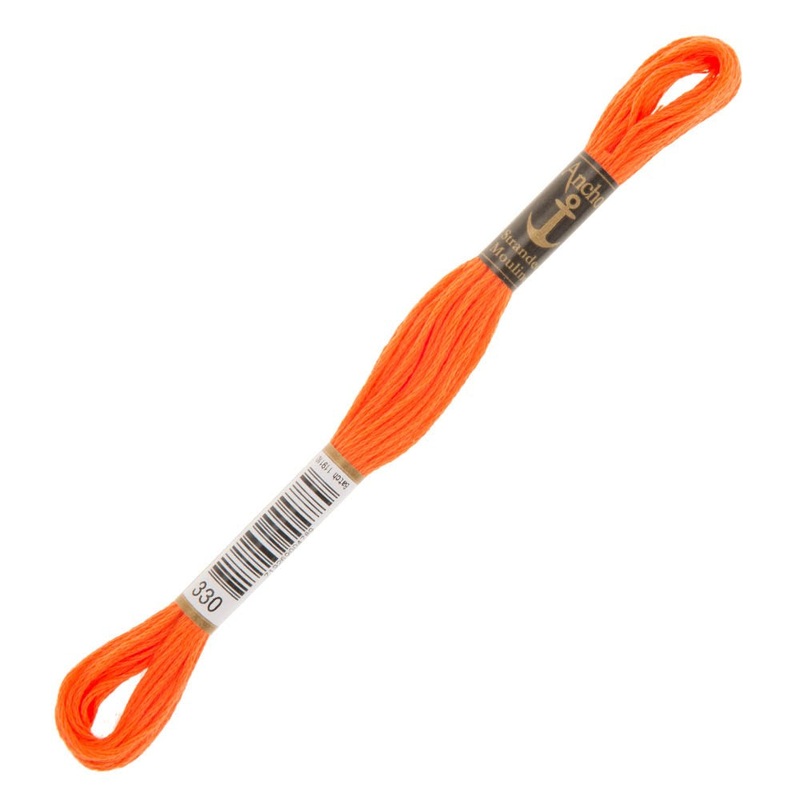 Anchor Stranded Mouline Embroidery Thread, 8m, Orange – 0330