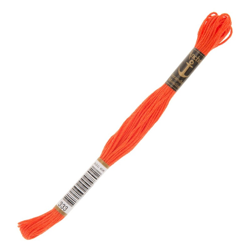 Anchor Stranded Mouline Embroidery Thread, 8m, Orange – 0333