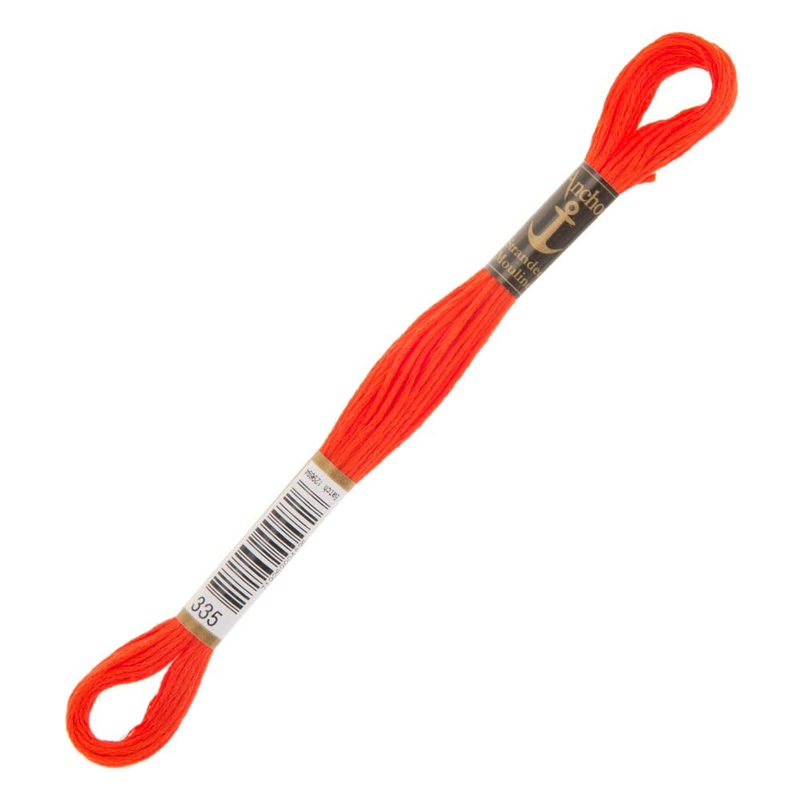 Anchor Stranded Mouline Embroidery Thread, 8m, Orange – 0335