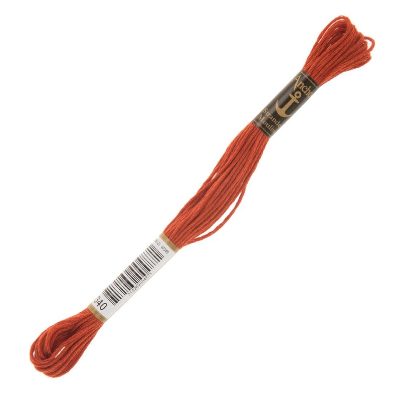 Anchor Stranded Mouline Embroidery Thread, 8m, Red – 0340