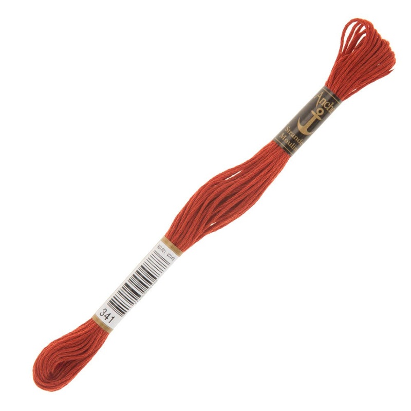 Anchor Stranded Mouline Embroidery Thread, 8m, Red – 0341