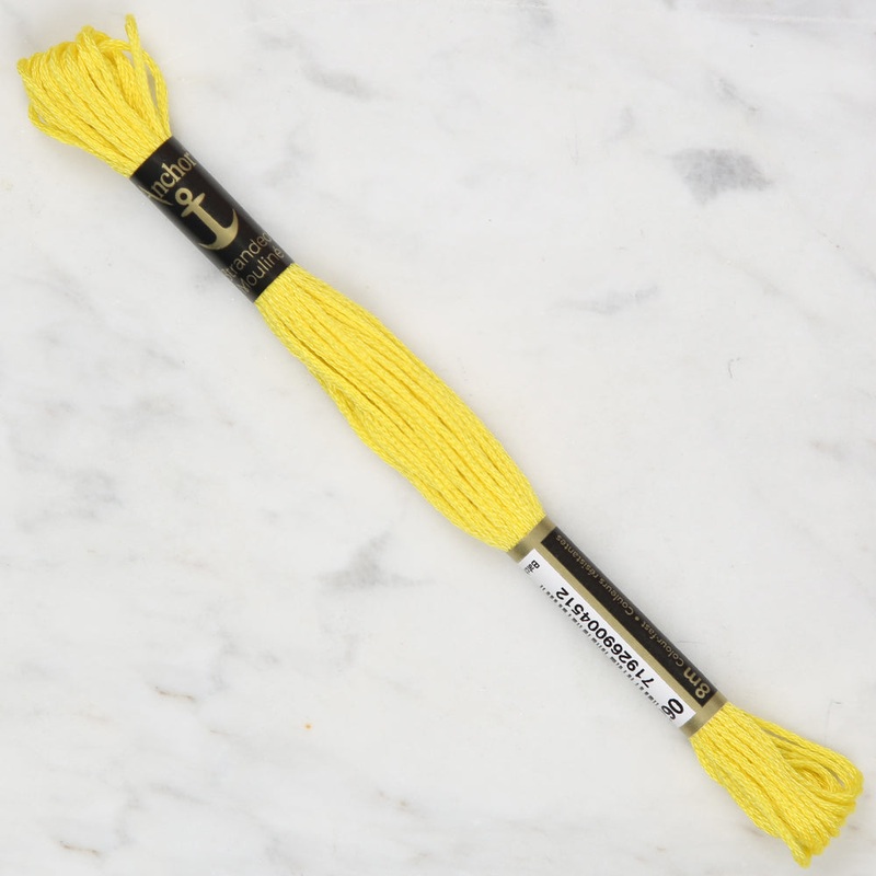 Anchor Stranded Mouline Embroidery Thread, 8m, Yellow – 0290