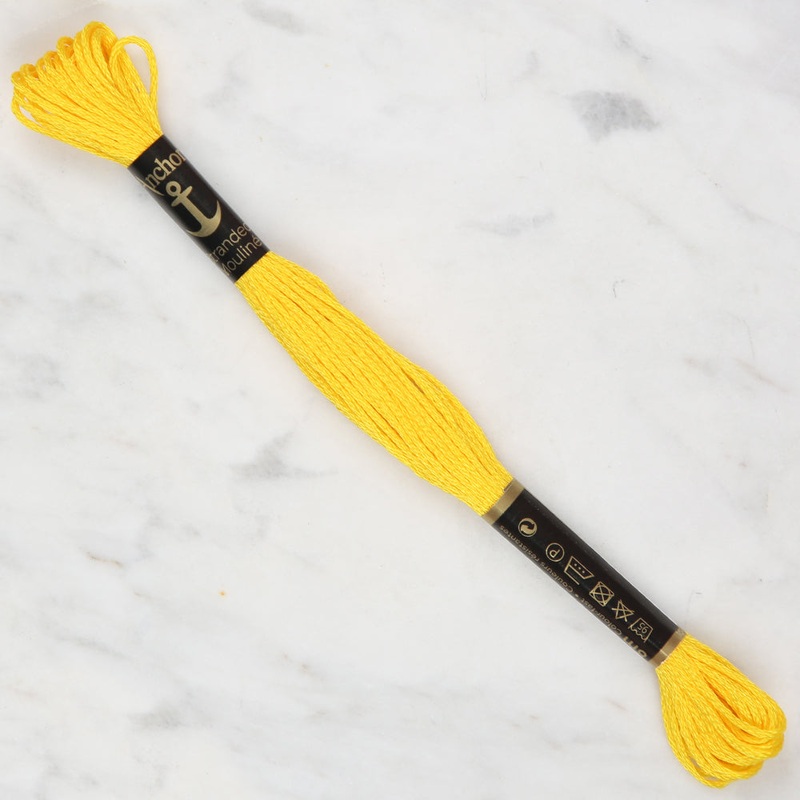 Anchor Stranded Mouline Embroidery Thread, 8m, Yellow – 0291