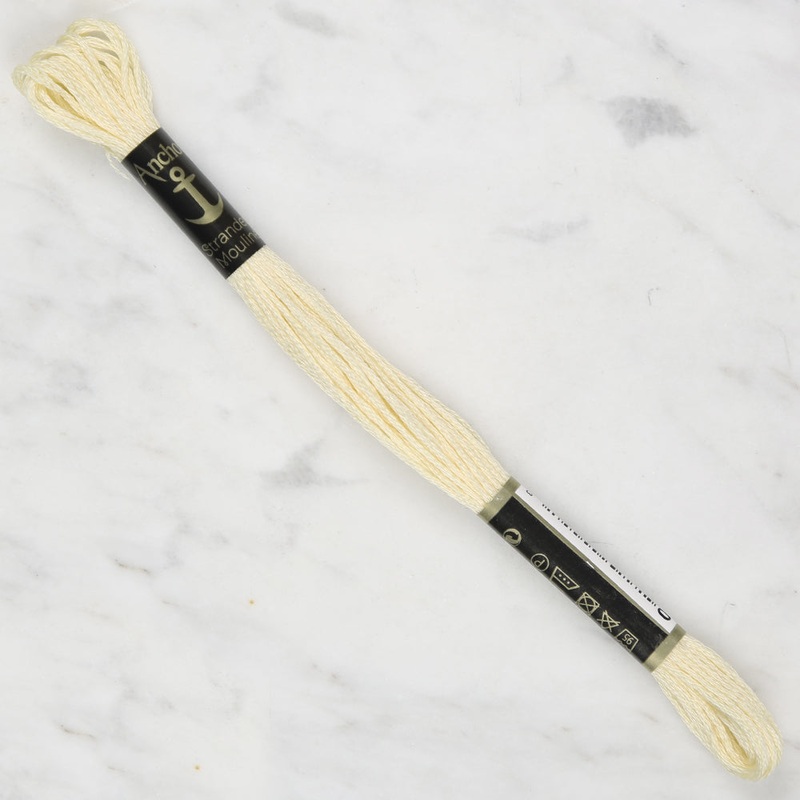 Anchor Stranded Mouline Embroidery Thread, 8m, Yellow – 0300