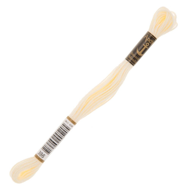 Anchor Stranded Mouline Embroidery Thread, 8m, Yellow – 0386
