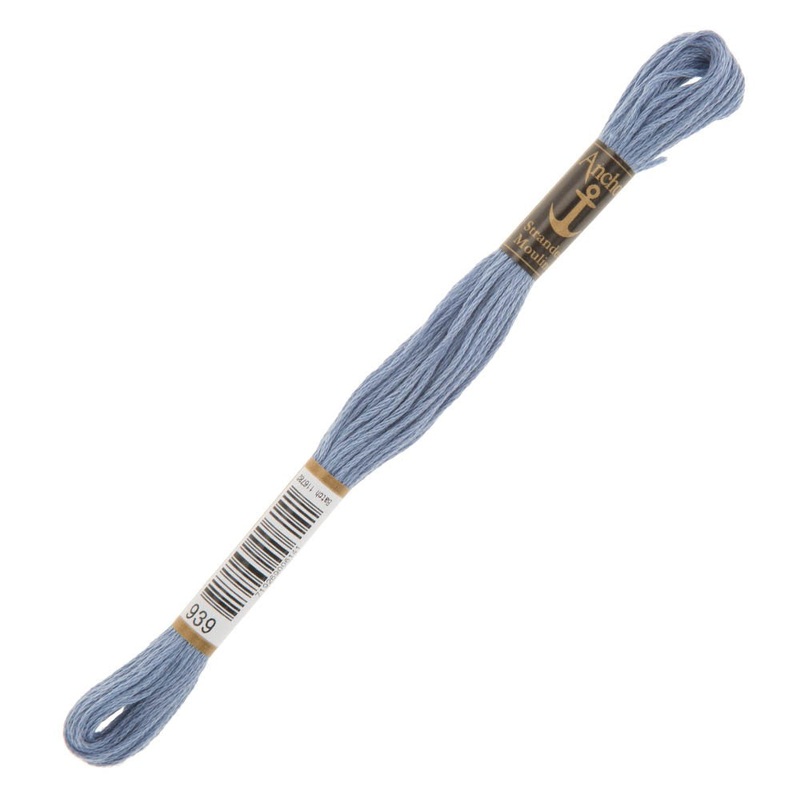 Anchor Stranded Mouline Embroidery Thread, 8m, Blue – 0939