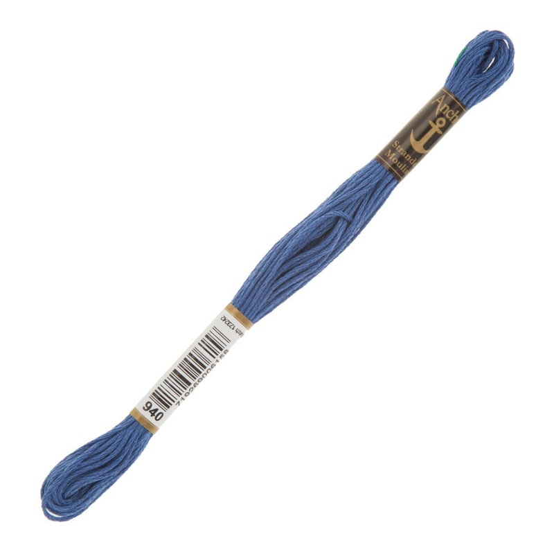 Anchor Stranded Mouline Embroidery Thread, 8m, Blue – 0940