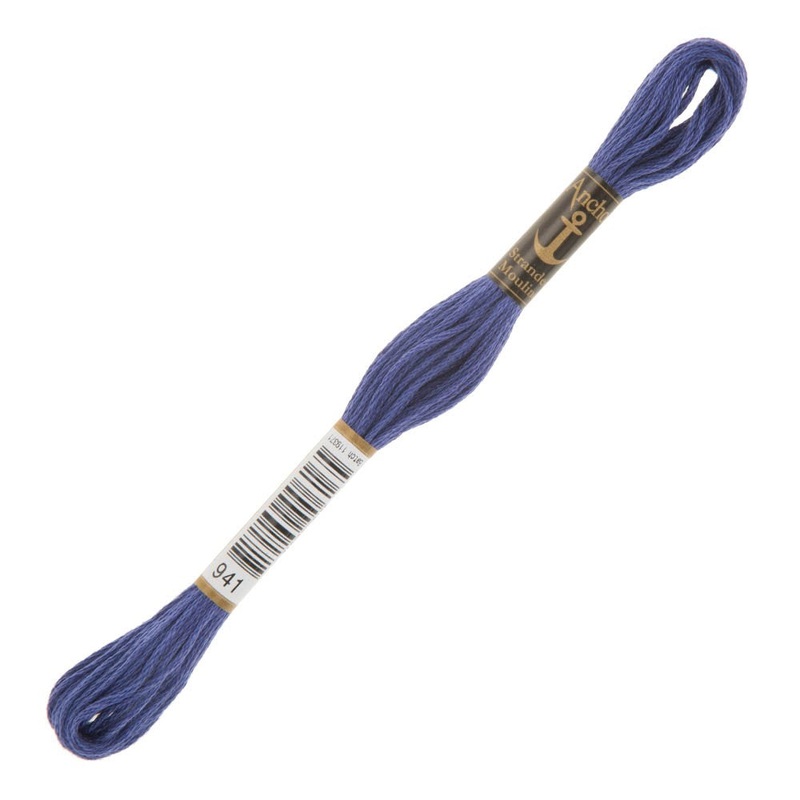 Anchor Stranded Mouline Embroidery Thread, 8m, Blue – 0941