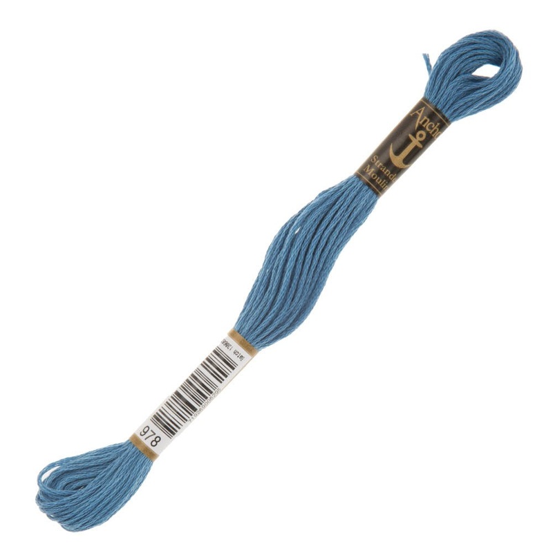 Anchor Stranded Mouline Embroidery Thread, 8m, Blue – 0978