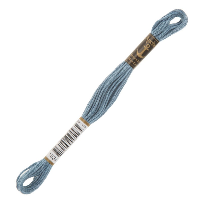 Anchor Stranded Mouline Embroidery Thread, 8m, Blue – 1034