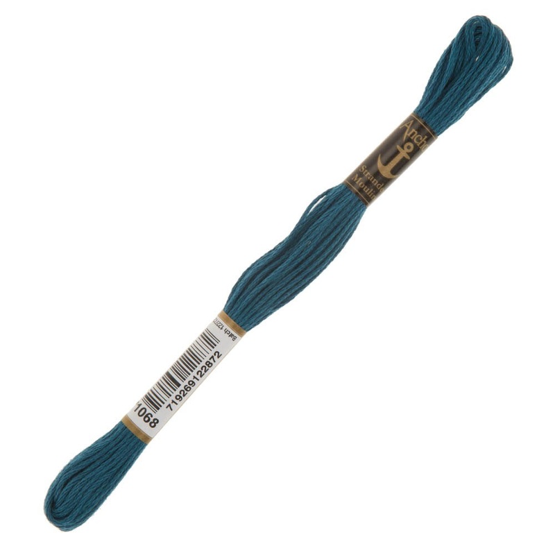 Anchor Stranded Mouline Embroidery Thread, 8m, Blue – 1068