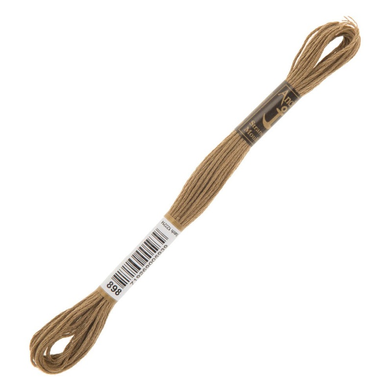 Anchor Stranded Mouline Embroidery Thread, 8m, Brown – 0898